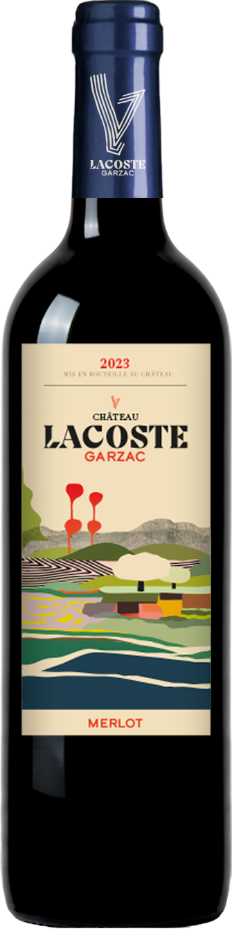 LG-Merlot Bouteille de vin de Bordeaux du Château Lacoste Garzac – LG Merlot - 100% Merlot